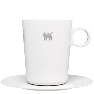 Stanley The DayBreak Café Latte Cup & Stillness Saucer | 10.6OZ Insulated Coffee Mug Pale Stone | 378920TIJ
