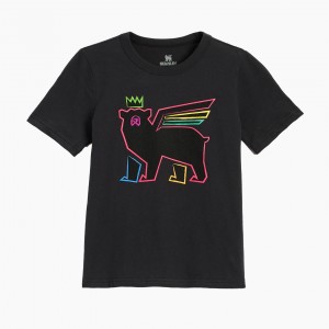 Stanley The Kids Neon Bear Tee Noir | 649120NEC